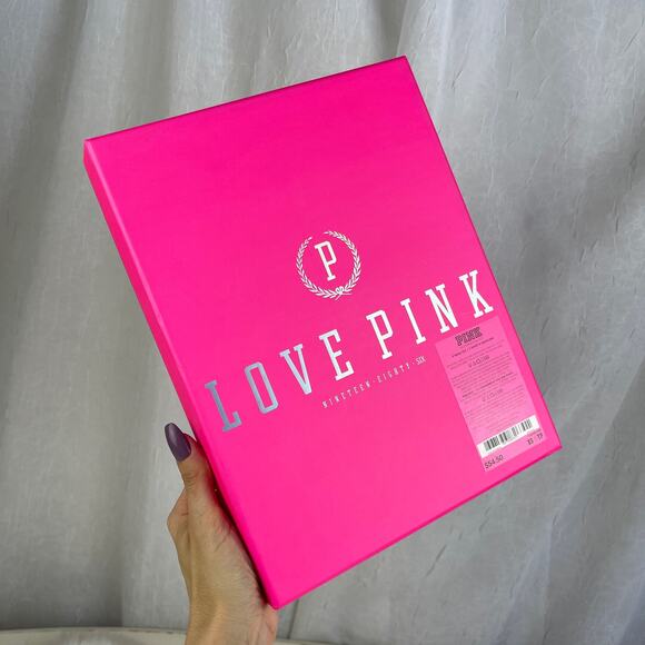 Victoria’s Secret PINK Gift Decor Storage Box Silver Holographic Logo - Picture 16 of 16